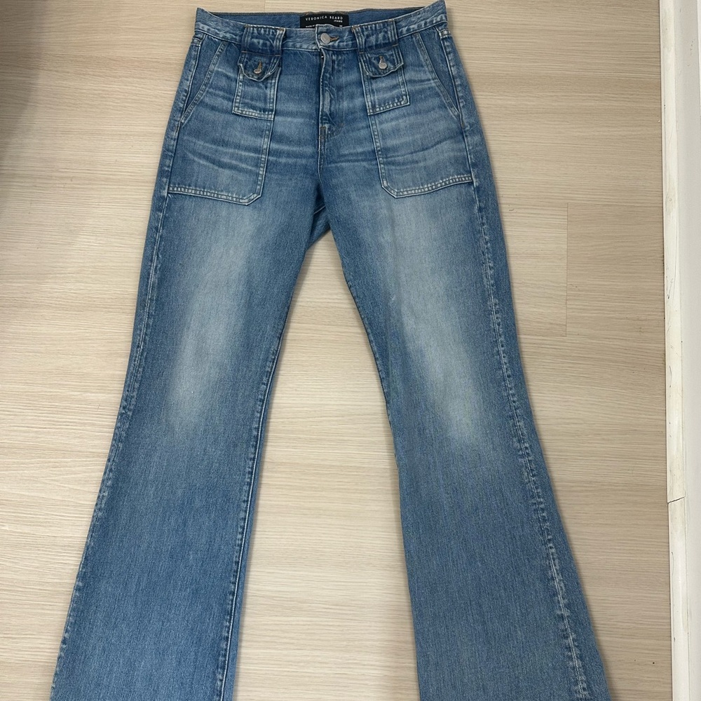 Veronica Beard Crosbie Flare Wide Leg Jeans